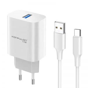 Kucni punjac KONFULON C87 + DL49 USB na Type C beli