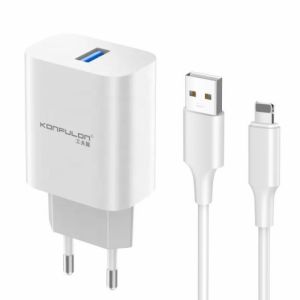 Kucni punjac KONFULON C87 + DL48 USB na Lightning beli