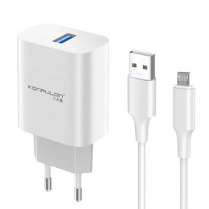 Kucni punjac KONFULON C87 + DL47 USB na Micro beli