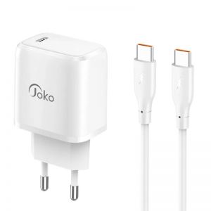 Kucni punjac KONFULON JOKO JK91 + DC67 FAST CHARGE PD 20W Type C na Type C beli
