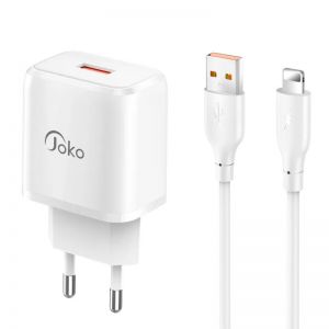 Kucni punjac KONFULON JOKO JK90 + DC64 FAST CHARGE QC 20W USB na Lightning beli