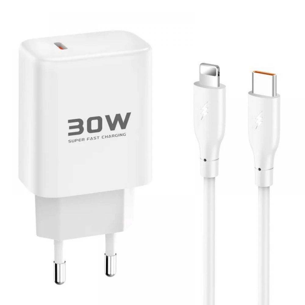 Kucni punjac KONFULON JOKO JK89 + DC66 FAST CHARGE Type C na Lightning beli