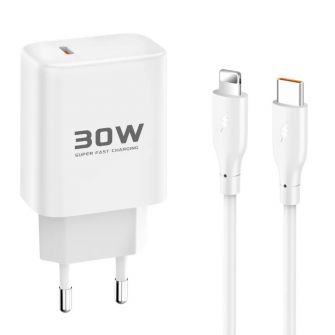 Kucni punjac KONFULON JOKO JK89 + DC66 FAST CHARGE Type C na Lightning beli