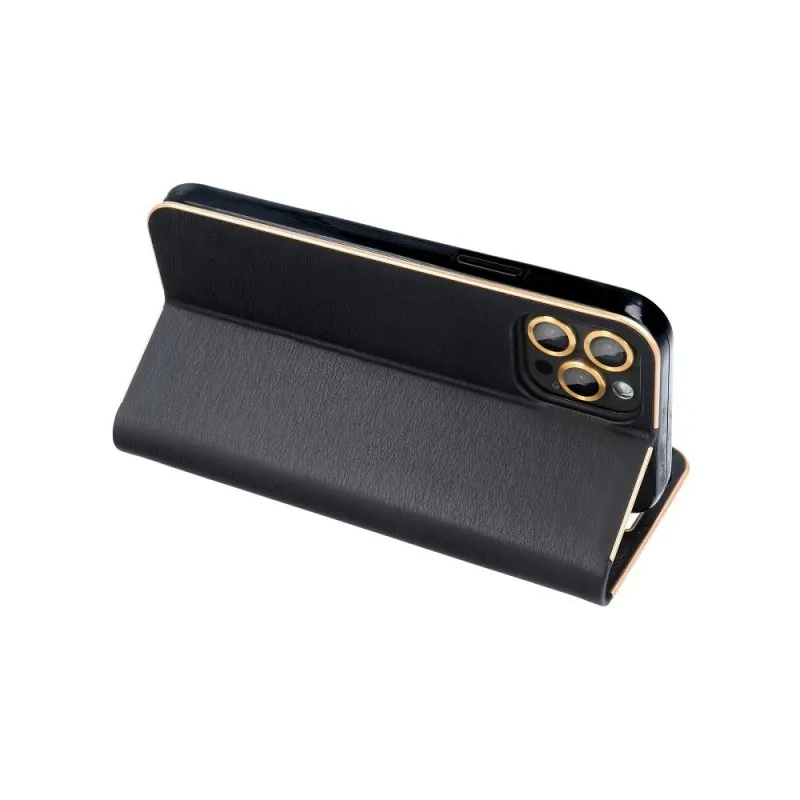 Futrola flip LUNA BOOK CARBON za SAMSUNG S25 Edge crna
