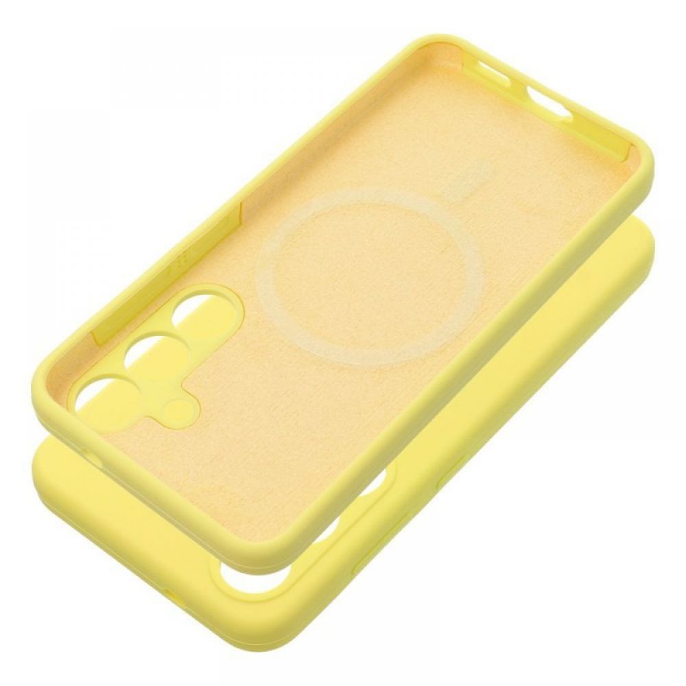 Futrola SILICONE 2mm za SAMSUNG S25 Edge kompatibilna sa MagSafe zuta