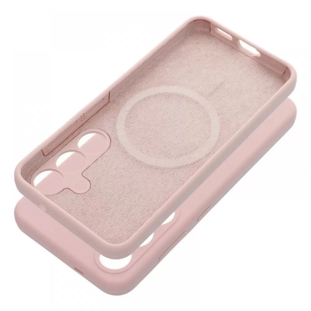 Futrola SILICONE 2mm za SAMSUNG S25 Edge kompatibilna sa MagSafe puder roze