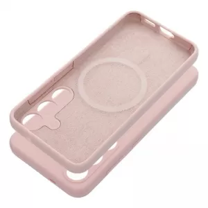 Futrola SILICONE 2mm za SAMSUNG S25 Edge kompatibilna sa MagSafe puder roze