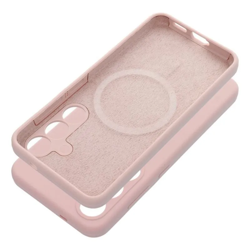 Futrola SILICONE 2mm za SAMSUNG S25 Edge kompatibilna sa MagSafe puder roze