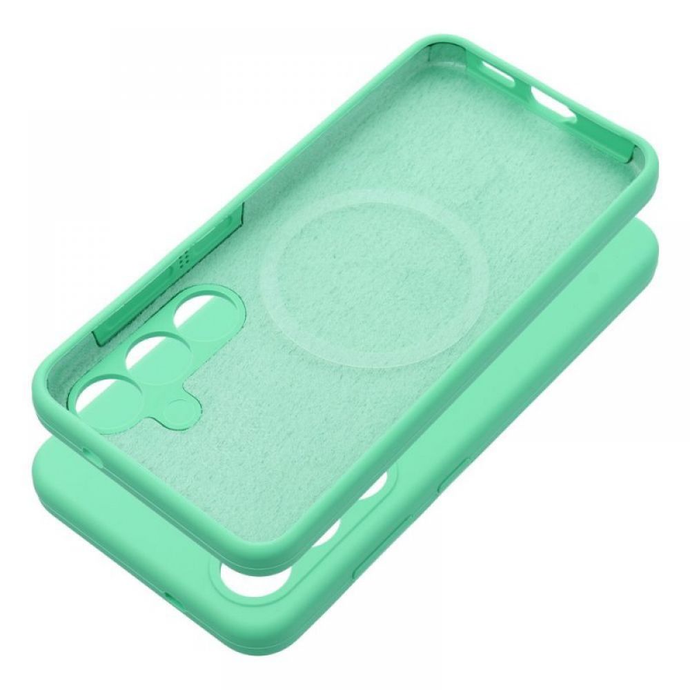 Futrola SILICONE 2mm za SAMSUNG S25 Edge kompatibilna sa MagSafe mentol-zelena
