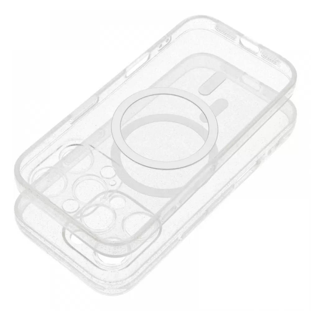 Futrola CLEAR MAGSAFE za IPHONE 15 Pro Max providna sa sljokicama