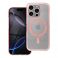 Futrola CLEAR MAGSAFE za IPHONE 15 roze sa sljokicama