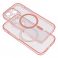 Futrola CLEAR MAGSAFE za IPHONE 15 roze sa sljokicama