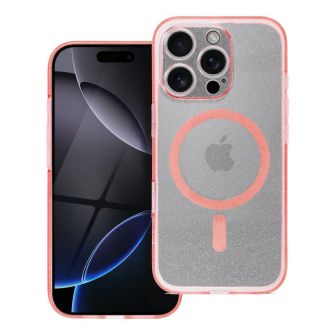 Futrola CLEAR MAGSAFE za Samsung S25 Plus roze sa sljokicama