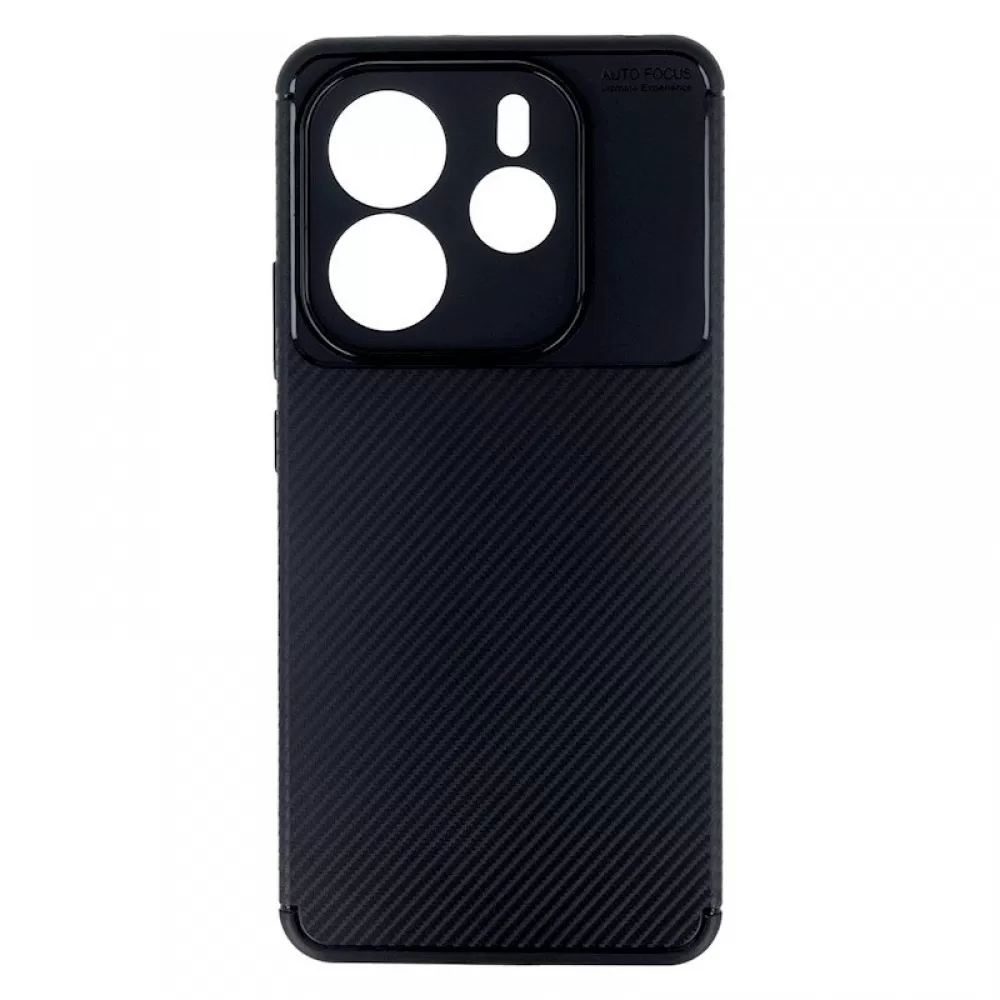 Silikonska futrola AUTO FOCUS LINE (carbon black) za Xiaomi Redmi Note 14 5G