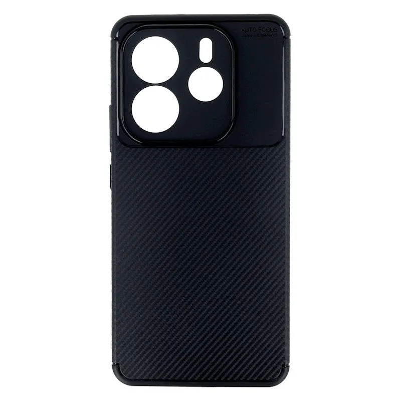 Silikonska futrola AUTO FOCUS LINE (carbon black) za Xiaomi Redmi Note 14 5G