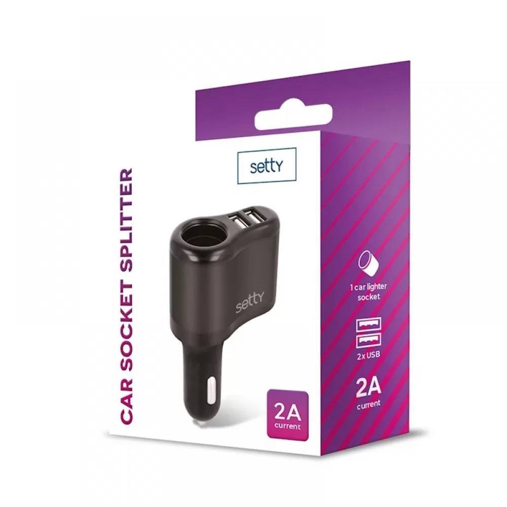 Auto punjac Setty auto razdvojnik RGS-01 2x USB 2A
