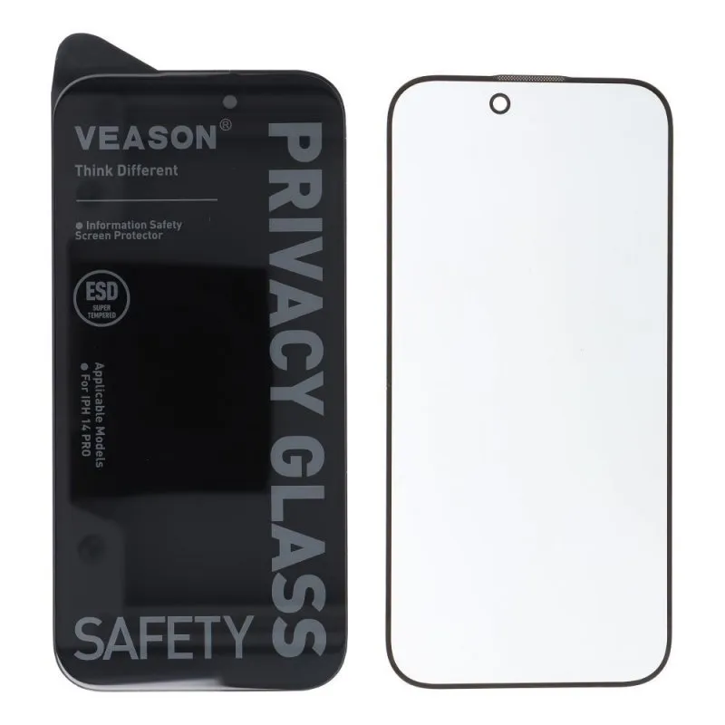 Zastitno staklo 6D Pro Privacy VEASON za Iphone 14 Pro crno