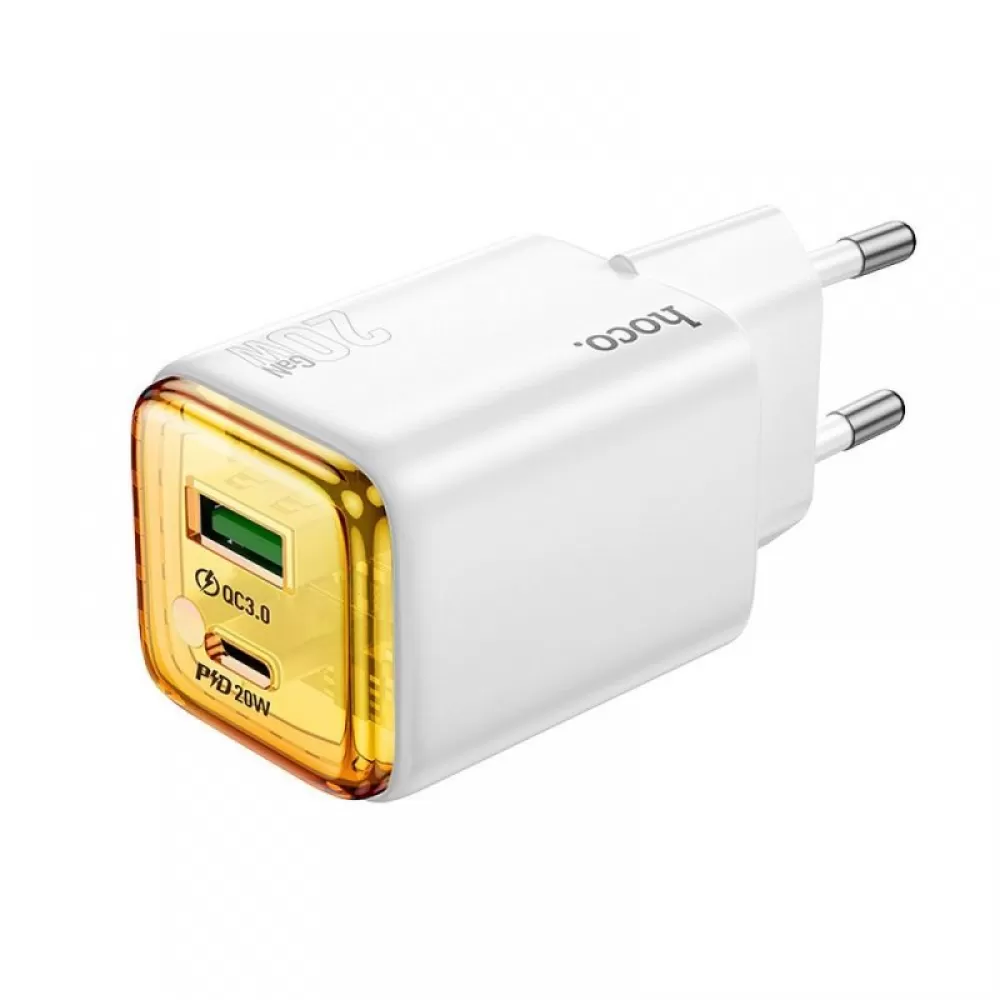 HOCO zidni punjac USB A + Type C PD QC3.0 3A 20W N52 beli