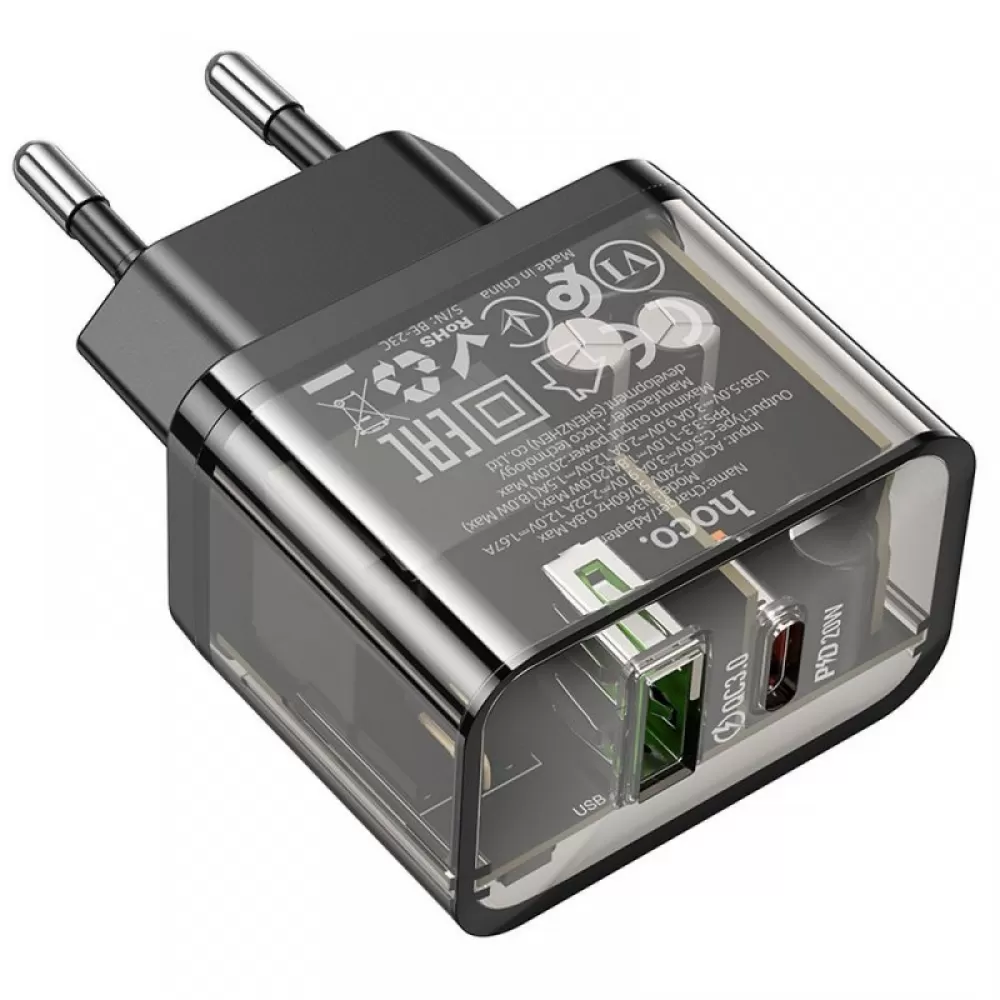 HOCO zidni punjac USB A + Type C PD QC3.0 3A 20W N34 providan