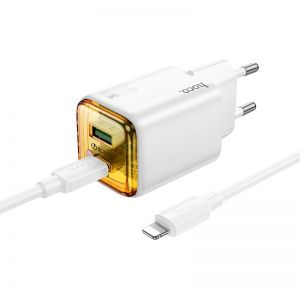 HOCO zidni punjac USB A + Type C + kabl Type C na Type C PD QC3.0 3A 20W N52 beli
