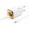 HOCO zidni punjac USB A + Type C + kabl Type C na Type C PD QC3.0 3A 20W N52 beli