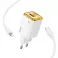 HOCO zidni punjac USB A + Type C + kabl Type C na Type C PD QC3.0 3A 20W N52 beli