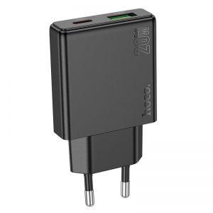 HOCO tanki zidni punjac USB A + Type C PD QC3.0 3A 20W N38 crni