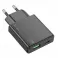 HOCO tanki zidni punjac USB A + Type C PD QC3.0 3A 20W N38 crni