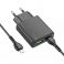 HOCO tanki zidni punjac USB A + Type C sa Type C na Lightning kablom PD QC3.0 3A 20W N38 crni