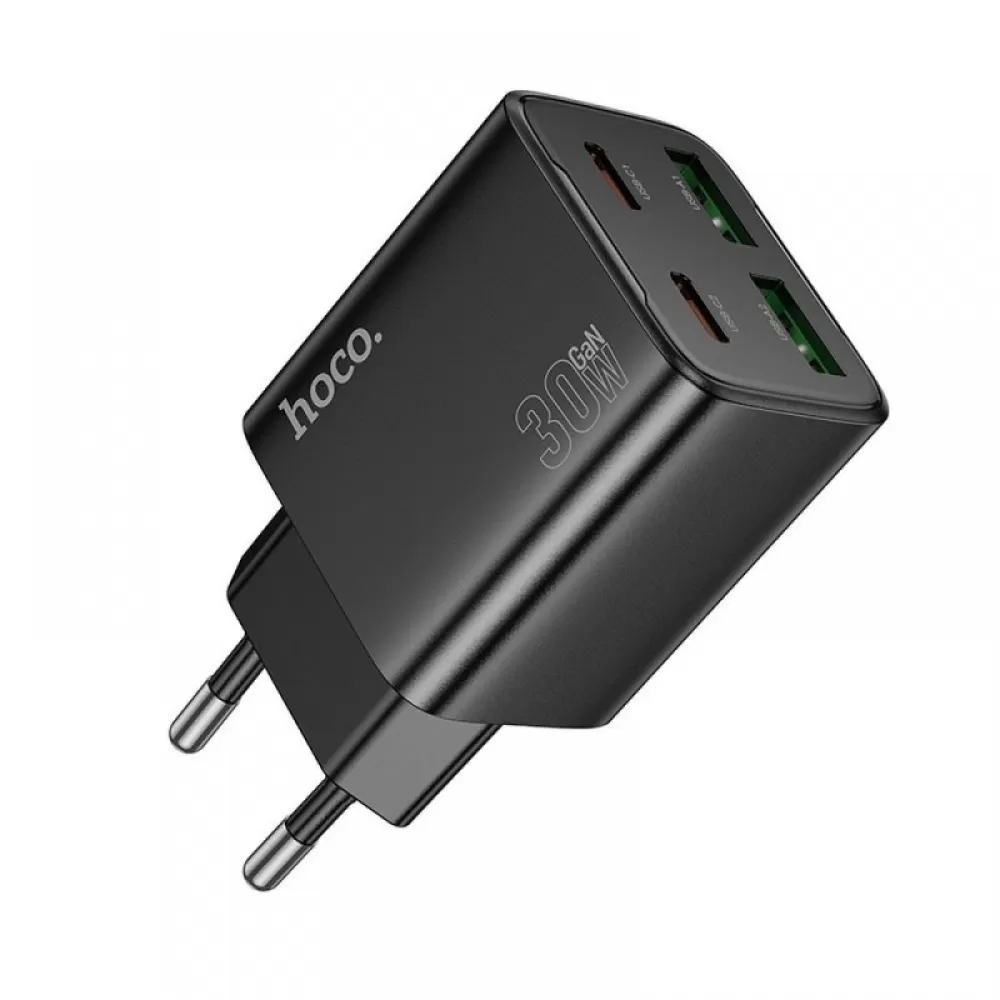 HOCO punjac 2 x Type C + 2 x USB A PD QC3.0 3A 20W N56 crni