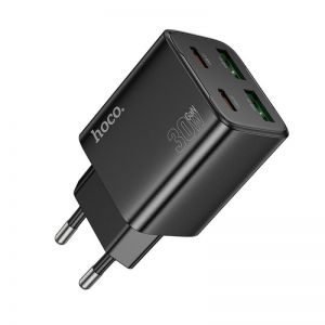 HOCO punjac 2 x Type C + 2 x USB A PD QC3.0 3A 20W N56 crni