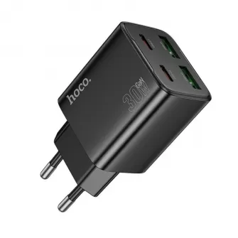 HOCO punjac 2 x Type C + 2 x USB A PD QC3.0 3A 20W N56 crni
