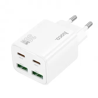 HOCO punjac 2 x Type C + 2 x USB A PD QC3.0 3A 20W N56 beli