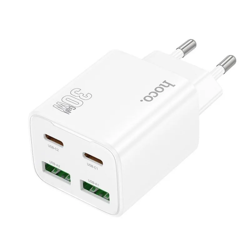 HOCO punjac 2 x Type C + 2 x USB A PD QC3.0 3A 20W N56 beli