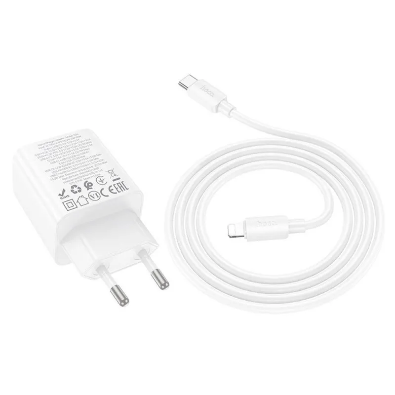 HOCO punjac 2 x Type C + 2 x USB A + kabl Type C na Lightning PD QC3.0 3A 30W N56 beli