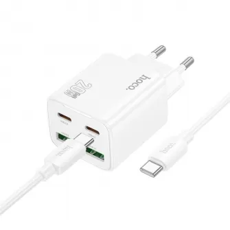 HOCO punjac 2 x Type C + 2 x USB A + kabl Type C na Type C PD QC3.0 3A 20W N55 beli