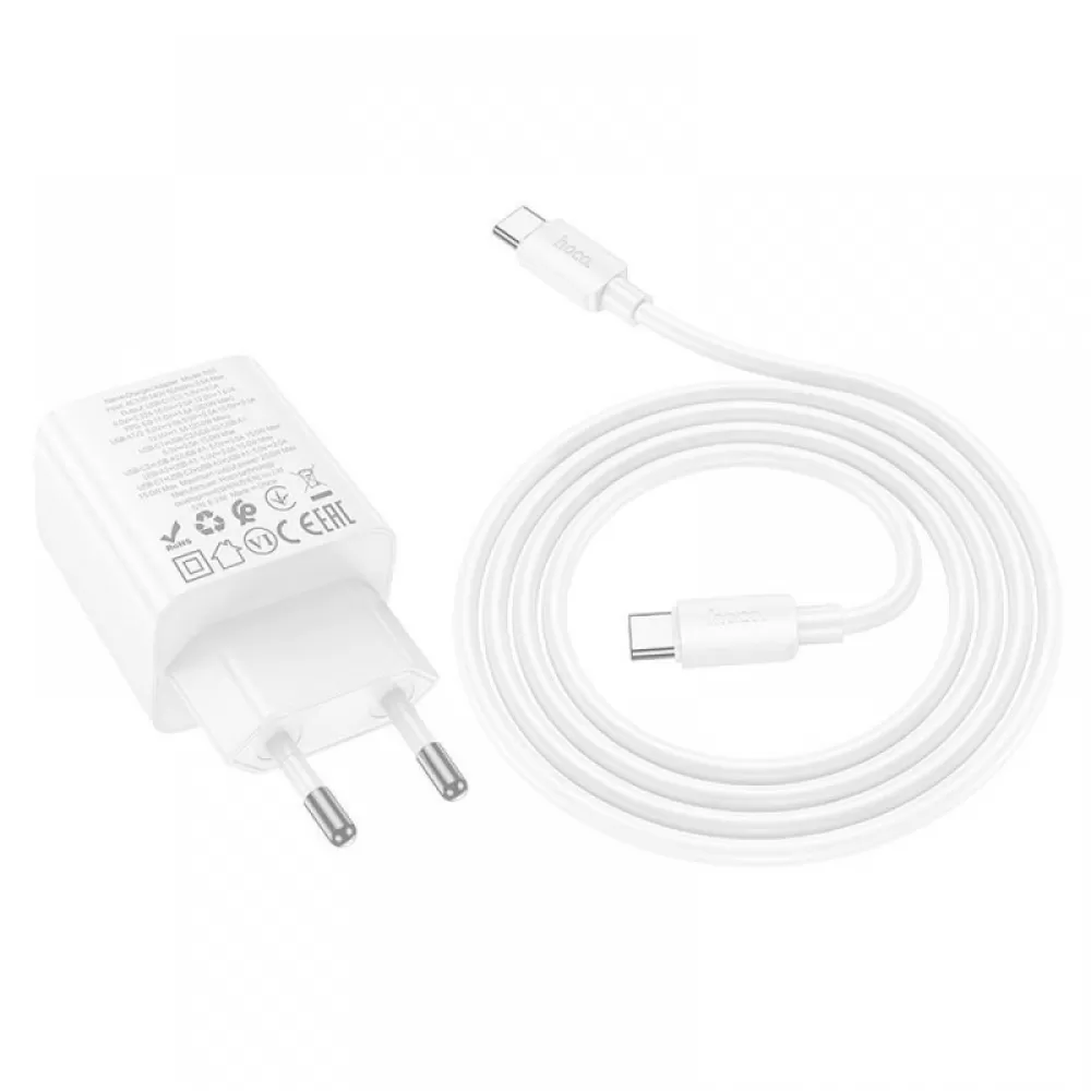 HOCO punjac 2 x Type C + 2 x USB A + kabl Type C na Type C PD QC3.0 3A 20W N55 beli