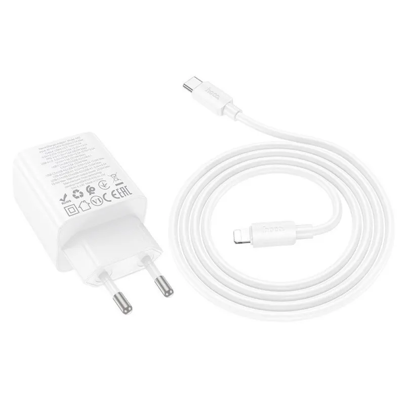 HOCO punjac 2 x Type C + 2 x USB A + kabl Type C na Lightning PD QC3.0 3A 20W N55 beli