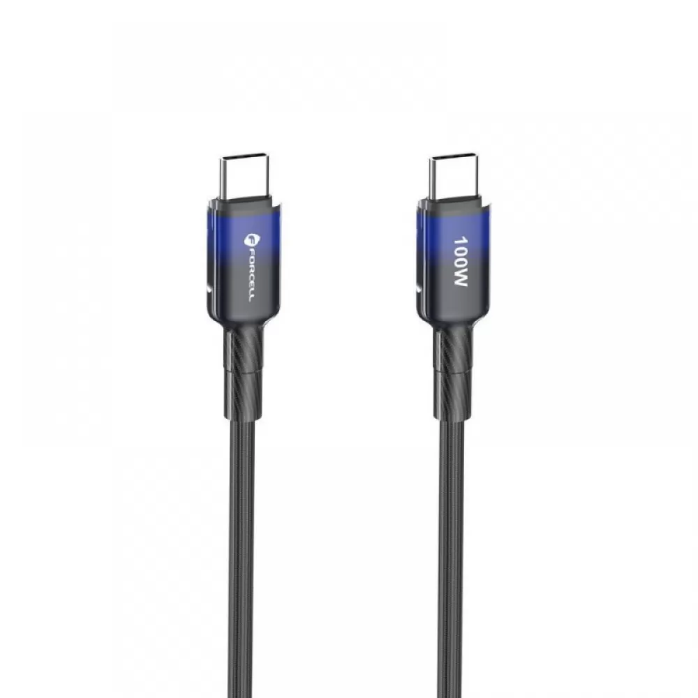 FORCELL F-ENERGY C357 kabl Type C na Type C QC4. 0 PD 5A 100W gradijent 1 m crni