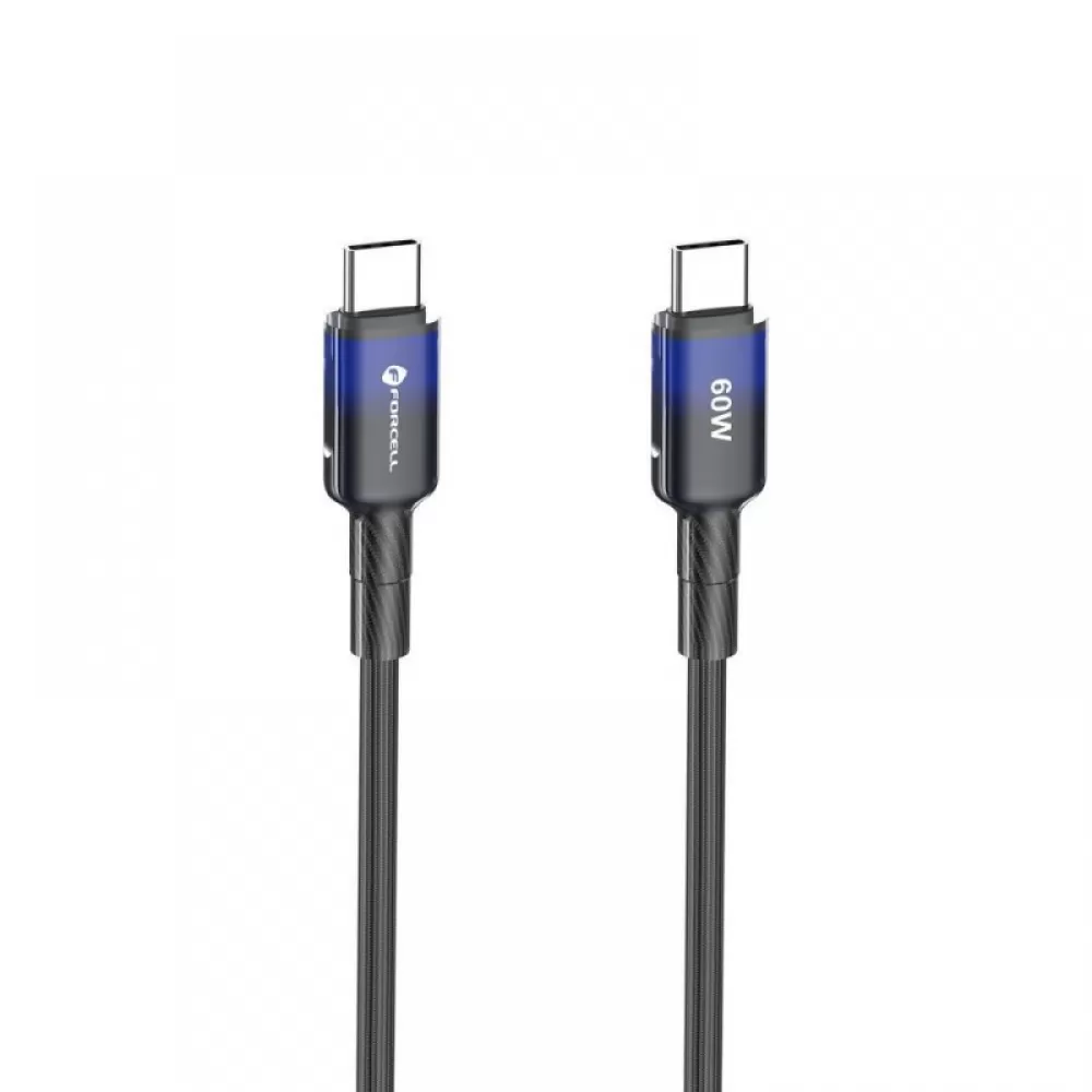 FORCELL F-ENERGY C354 kabl Type C na Type C QC4. 0 PD 3A 60W gradijent 1 m crni