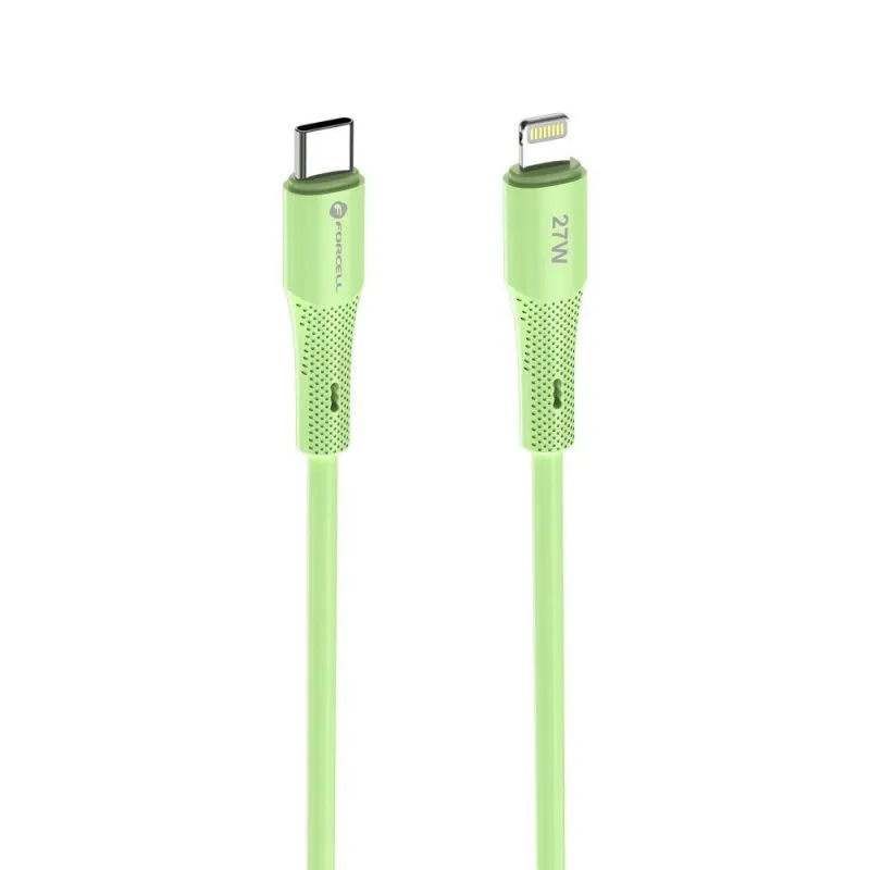 FORCELL F-ENERGY C346 kabl Type C na Lightning PD 3A 27W silikon 1 m zeleni