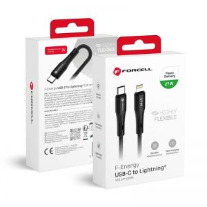 FORCELL F-ENERGY C346 kabl Type C na Lightning PD 3A 27W silikon 1 m crni