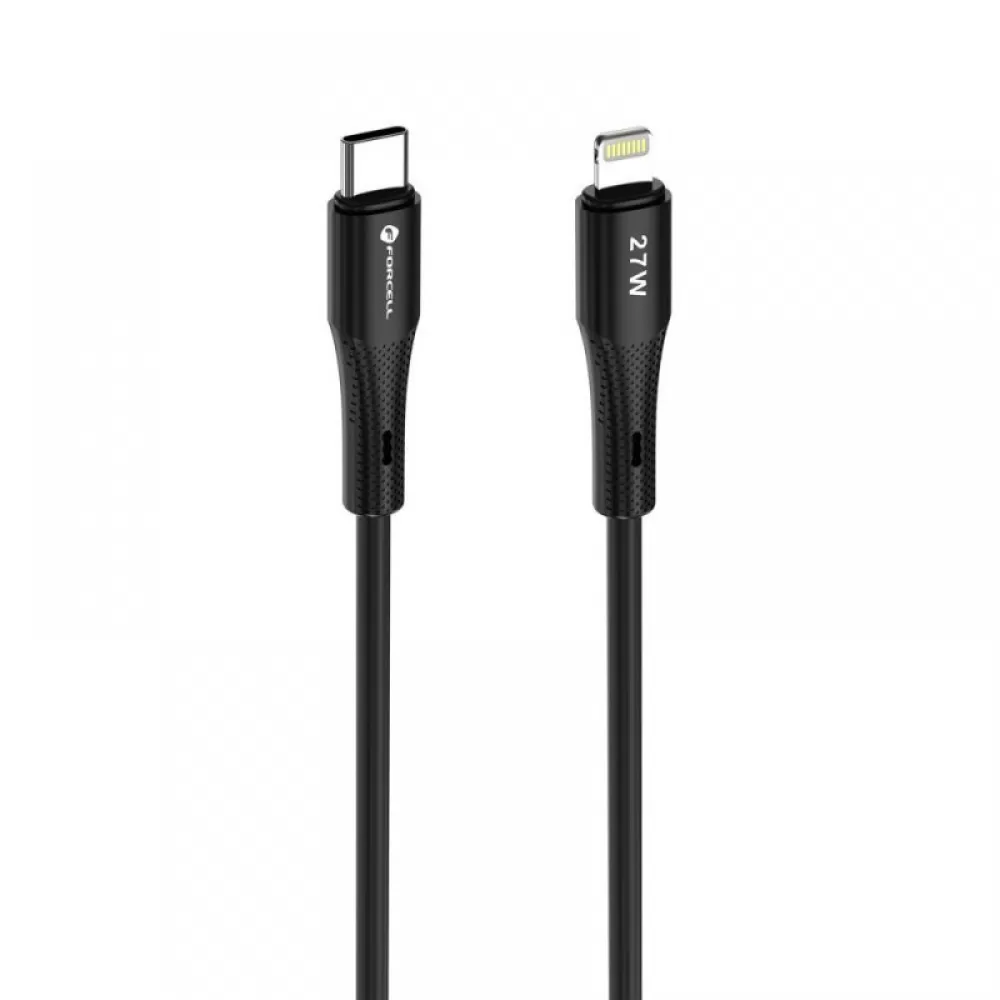FORCELL F-ENERGY C346 kabl Type C na Lightning PD 3A 27W silikon 1 m crni