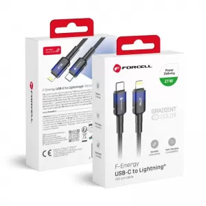 FORCELL F-ENERGY C356 kabl Type C na Lightning PD 3A 27W gradijent 1 m crni