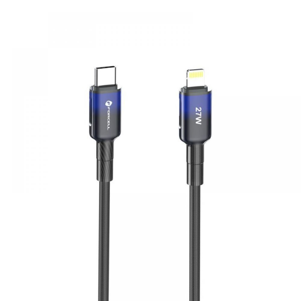 FORCELL F-ENERGY C356 kabl Type C na Lightning PD 3A 27W gradijent 1 m crni