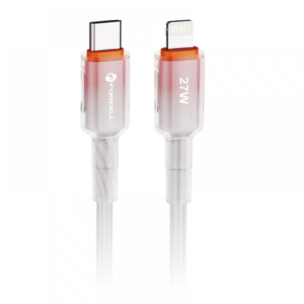 FORCELL F-ENERGY C356 kabl Type C na Lightning PD 3A 27W gradijent 1 m beli