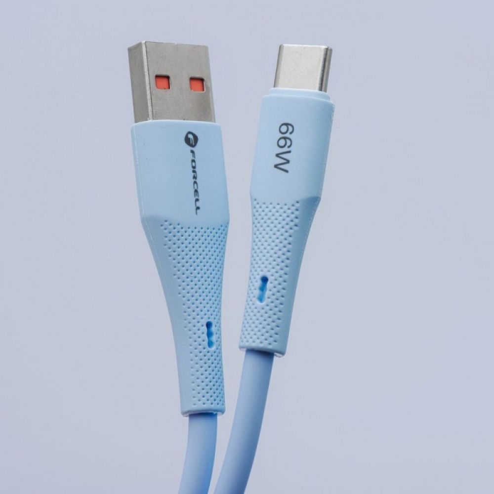FORCELL F-ENERGY C342 kabl USB A na Type C QC4.0 3A 66W silikon 1 m plavi