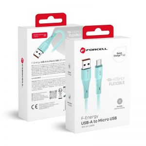 FORCELL F-ENERGY C341 kabl USB A na Micro USB QC3.0 2,4A 18W silikon 1 m plavi
