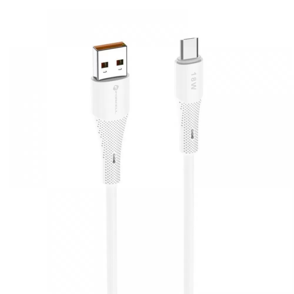 FORCELL F-ENERGY C341 kabl USB A na Micro USB QC3.0 2,4A 18W silikon 1 m beli