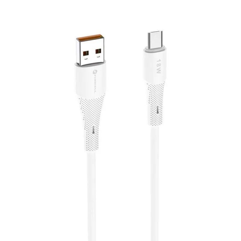 FORCELL F-ENERGY C341 kabl USB A na Micro USB QC3.0 2,4A 18W silikon 1 m beli